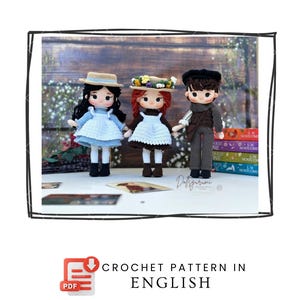 Amigurumi Pattern Anne, Gilbert, Diana Doll Crochet Gifts Plush Printable PDF Tutorial English