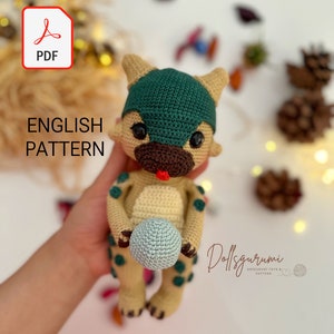Amigurumi Pattern Dinosaur Troy Crochet Gifts Plush Printable PDF Tutorial English