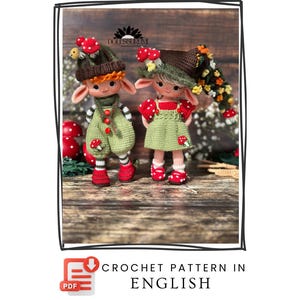 Amigurumi Pattern ELF Alder& Alin Doll Crochet Gifts Plush Printable PDF Tutorial English