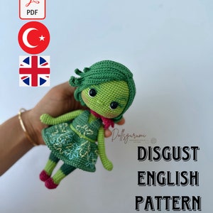 Amigurumi Pattern Disgust Doll Crochet Gifts Plush Printable PDF Tutorial English