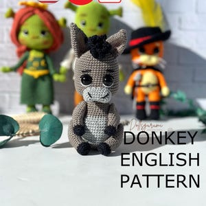 Amigurumi Pattern Donkey Crochet Gifts Plush Printable PDF Tutorial English