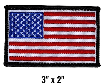 American Flag Patch | 3"x2" Embroidered Hook Fastener