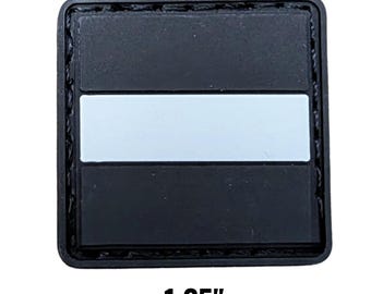 Thin Silver Line PVC Patch | Corrections Officer Tactical Gear (1.25")