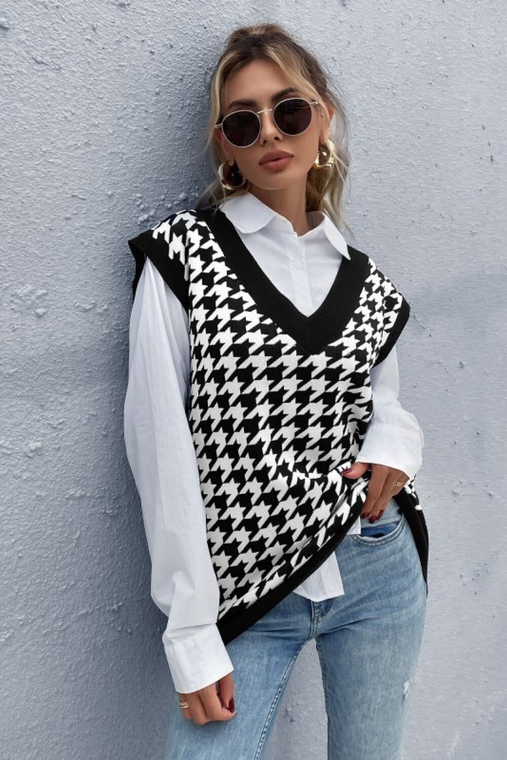 Houndstooth Vest - Etsy