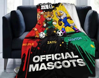 Manta da Copa do Mundo FIFA 2026, Manta Oficial com Mascotes, Presente para Fãs de Futebol, Manta de Futebol