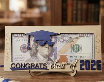 Cofrinho de Formatura 2026, Caixa de Presente Exclusiva de Madeira para Dinheiro, Presente Criativo para Formandos, Presente Único para Formandos do Ensino Médio