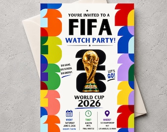 FIFA Watch Party Invitation | Editable Canva Soccer Invite | FIFA 2026 Party Invite