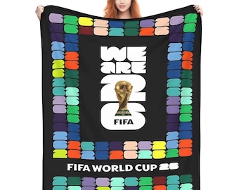 Manta da Copa do Mundo FIFA 2026, Manta para Fãs de Futebol, Manta "We Are 26", Presente da Copa do Mundo, Decoração para Quarto com Tema de Futebol