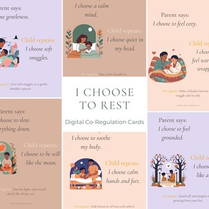 Je choisis de me reposer : 30 cartes de paix numériques pour les enfants et les parents | Affirmations et rituels au coucher