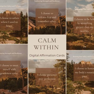 Calma interior / 30 tarjetas de afirmación "Yo elijo" para la sanación del sistema nervioso – Baraja digital con fotografía de la naturaleza