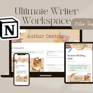 Ultimate Writing Workspace for novels, fanfiction, and more! | Notion Workspace for Writers | Notion Novel Planner | NaNoWriMo Planner
