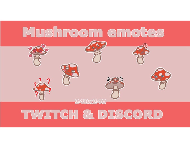 7 Mushroom Emotes for Twitch & Discord Etsy