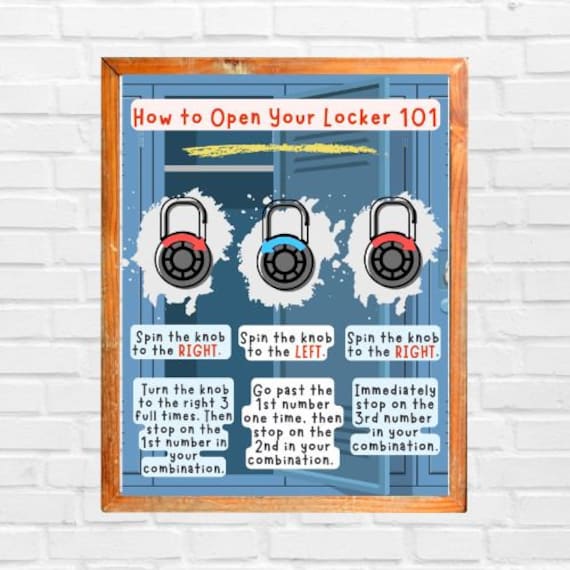How to Open Your Locker 101 Locker Combo Steps for Students Etsy