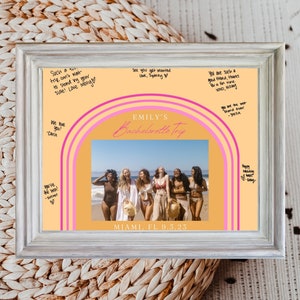 Tequila Sunrise Bachelorette Photo Mat Template, Bachelorette Party Favor for the Bride, DIY Bachelorette Keepsake, Colorful Bachelorette