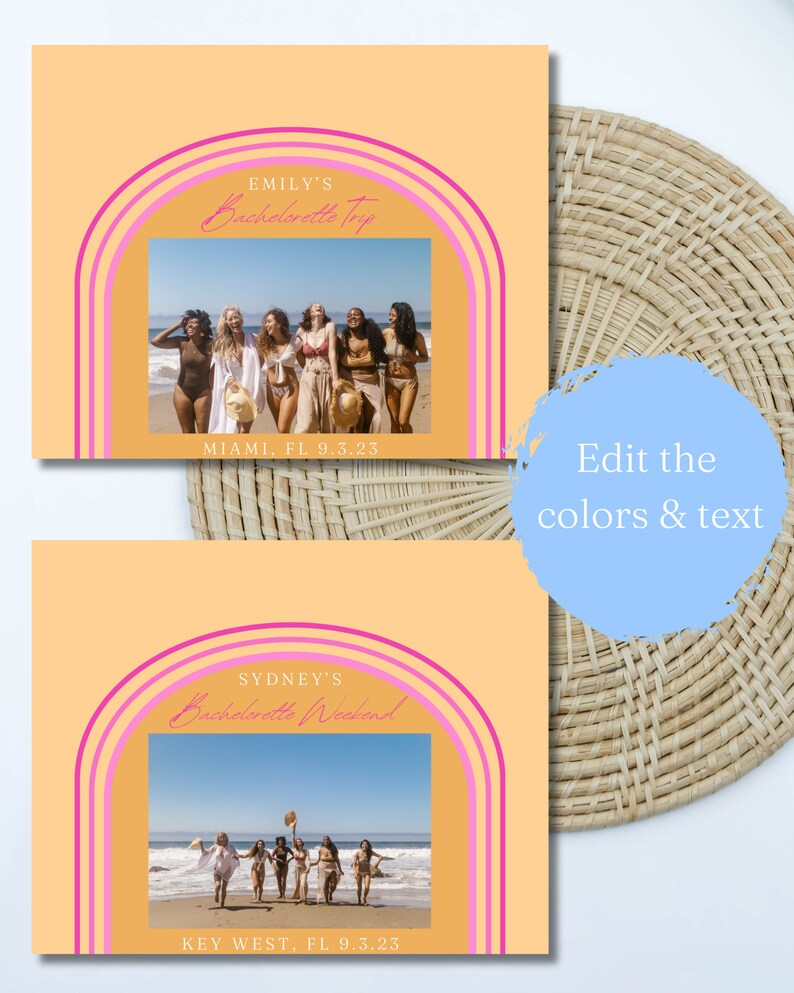Tequila Sunrise Bachelorette Photo Mat Template Bachelorette Etsy