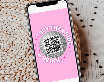 Buy the Bride a Drink Story Template, Bachelorette Venmo Instagram Story, QR code, Custom Bachelorette Party Favor, Personalized Bach Gift
