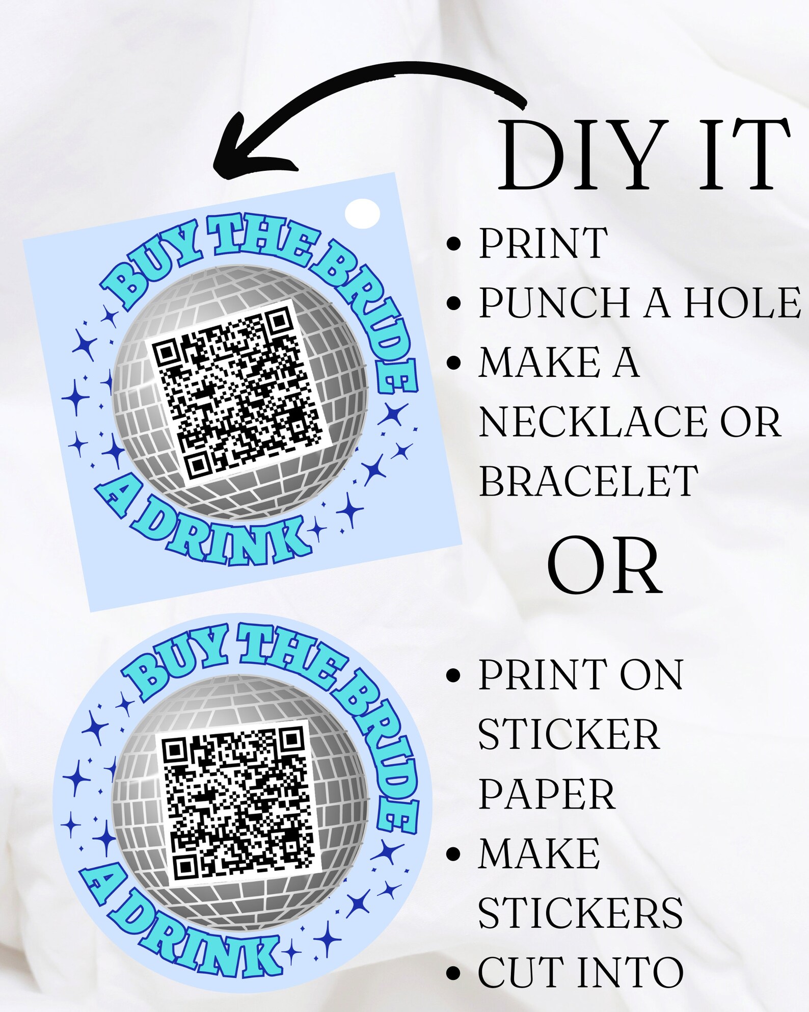Buy the Bride a Drink Venmo QR Code Sticker Bachelorette - Etsy