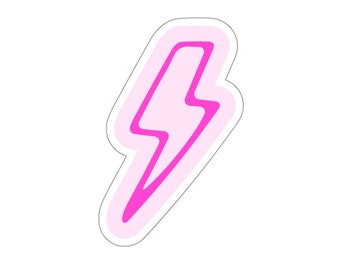 Pink Bolt Vibes, Pink Sticker, Cute Sticker, Girly Sticker, Trendy Sticker, Lightening Bolt Sticker