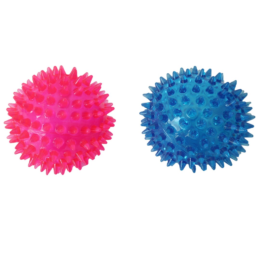 Squeaky Blue Spiky Ball Dog Toy Etsy