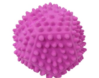 Pentagon rounded spikes squeaking ball dog toy 3.5"