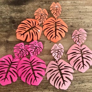 Laser Cut Palm Leaf Earrings: Tropical Summer Jewelry