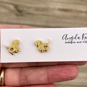 Petite dachshund stud earrings, weinie dogs, dog lovers, birthday gifts, Christmas gifts