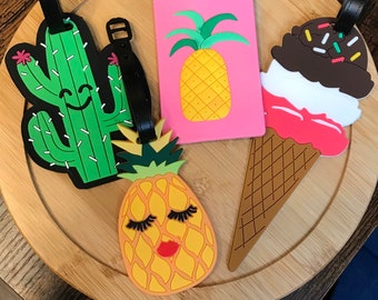 Fun Cactus & Ananas Gepäckanhänger: Urlaub Reisezubehör