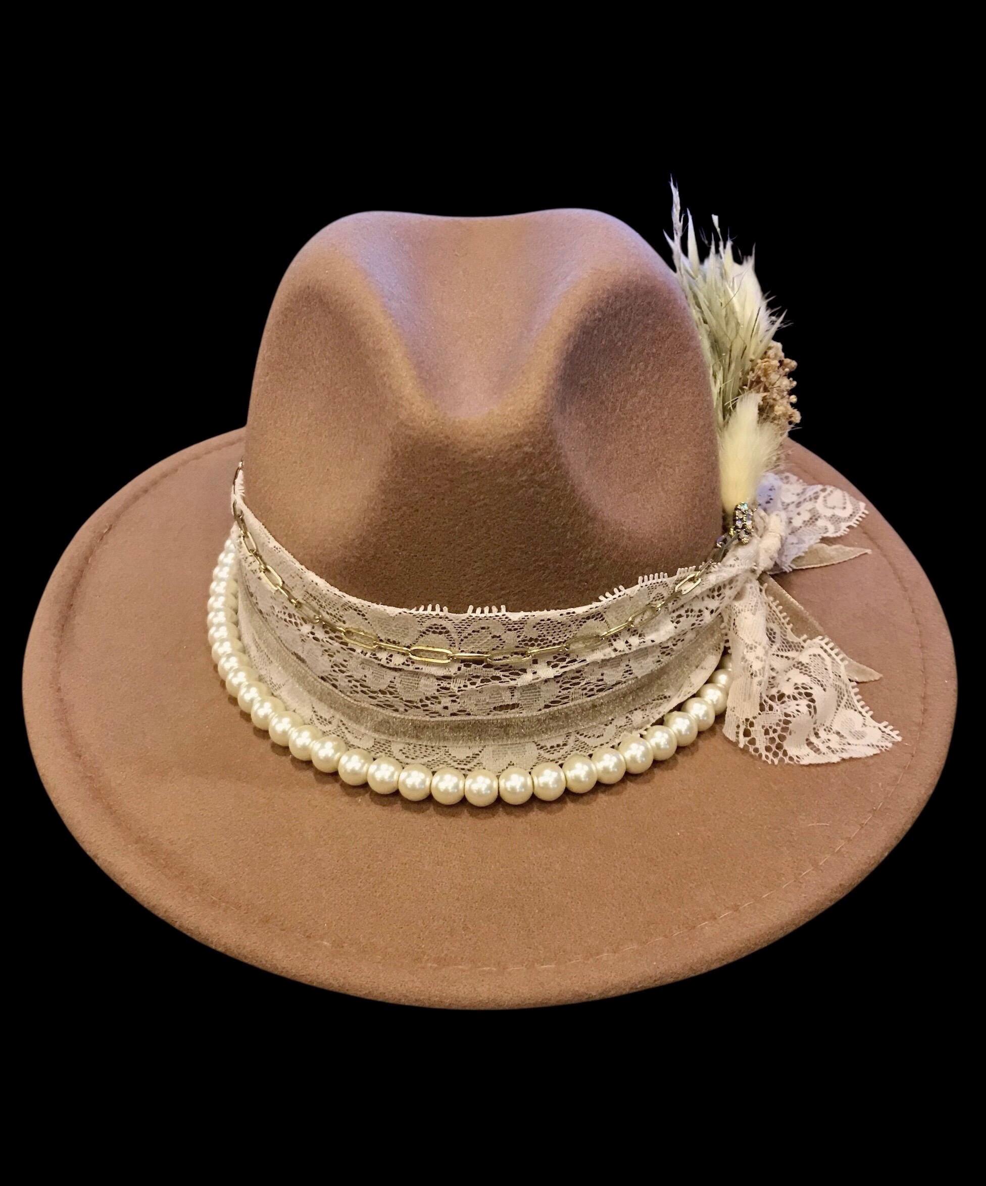 Vintage Style Rancher Hat, Western, Boho, Fedora, Boater 