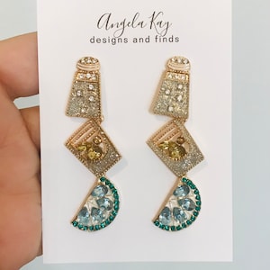 Tequila, lime, and salt rhinestone earrings, birthday parties, bachelorette parties