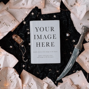 DarkTemplate 0454   : Photoshop Book Cover Mockup Flatlay Template