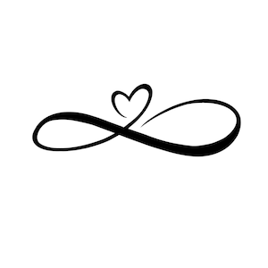 Oneindigheidsteken SVG | Hart oneindigheidsteken SVG | Love Infinity-svg | Knipbestand voor Cricut/silhouet