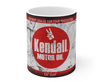 Retro Motor Oil Can Replica Coffee Mug, Mechanic Gift, Ceramic Mug, Dad Gift, Car Guy, Old Fashion Replica, Tea, Hot Chocolate, Kendall