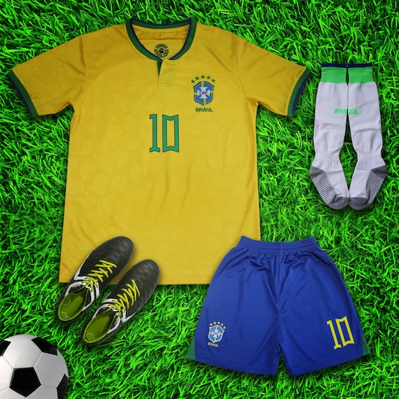 Brazil 2022 PELE Home Kids Soccer Uniform Jersey Shorts Socks for Boys  Girls Youth Sizes -  Hong Kong