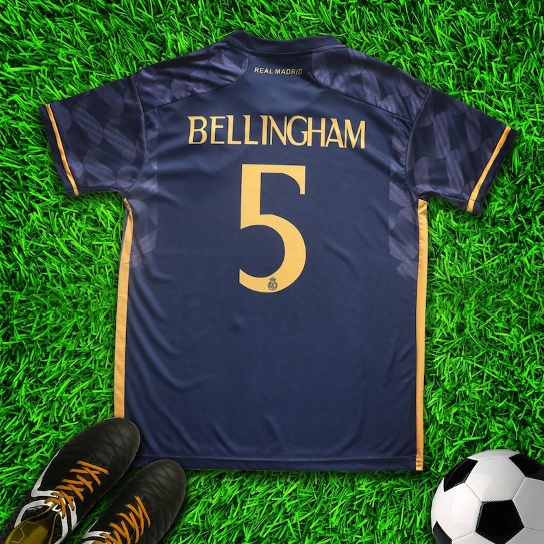 Madrid Bellingham 5 Away New Soccer Jersey & Shorts with Socks Set for Boys and Girls Youth Sizes image 3