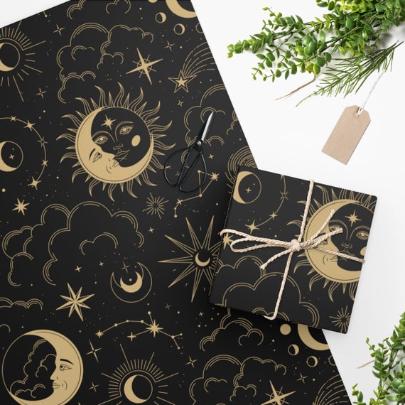 24 X 36 Celestial Wrapping Paper Sun and Moon - Etsy