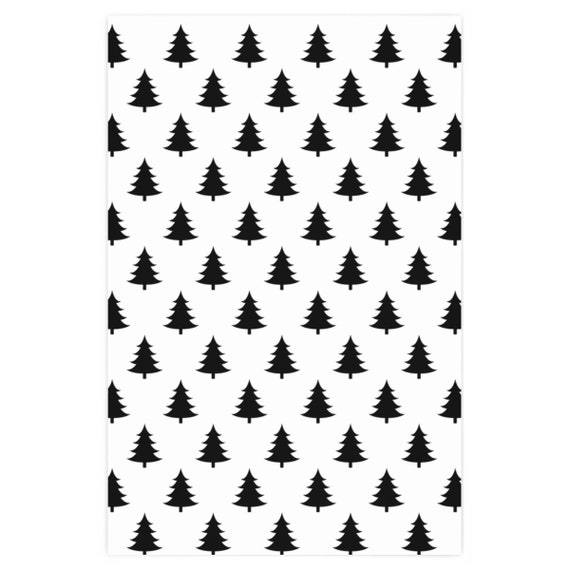 Black and White Christmas Tree Wrapping Paper Roll, Minimalist Christmas  Paper sold by ChaZhan, SKU 38594550
