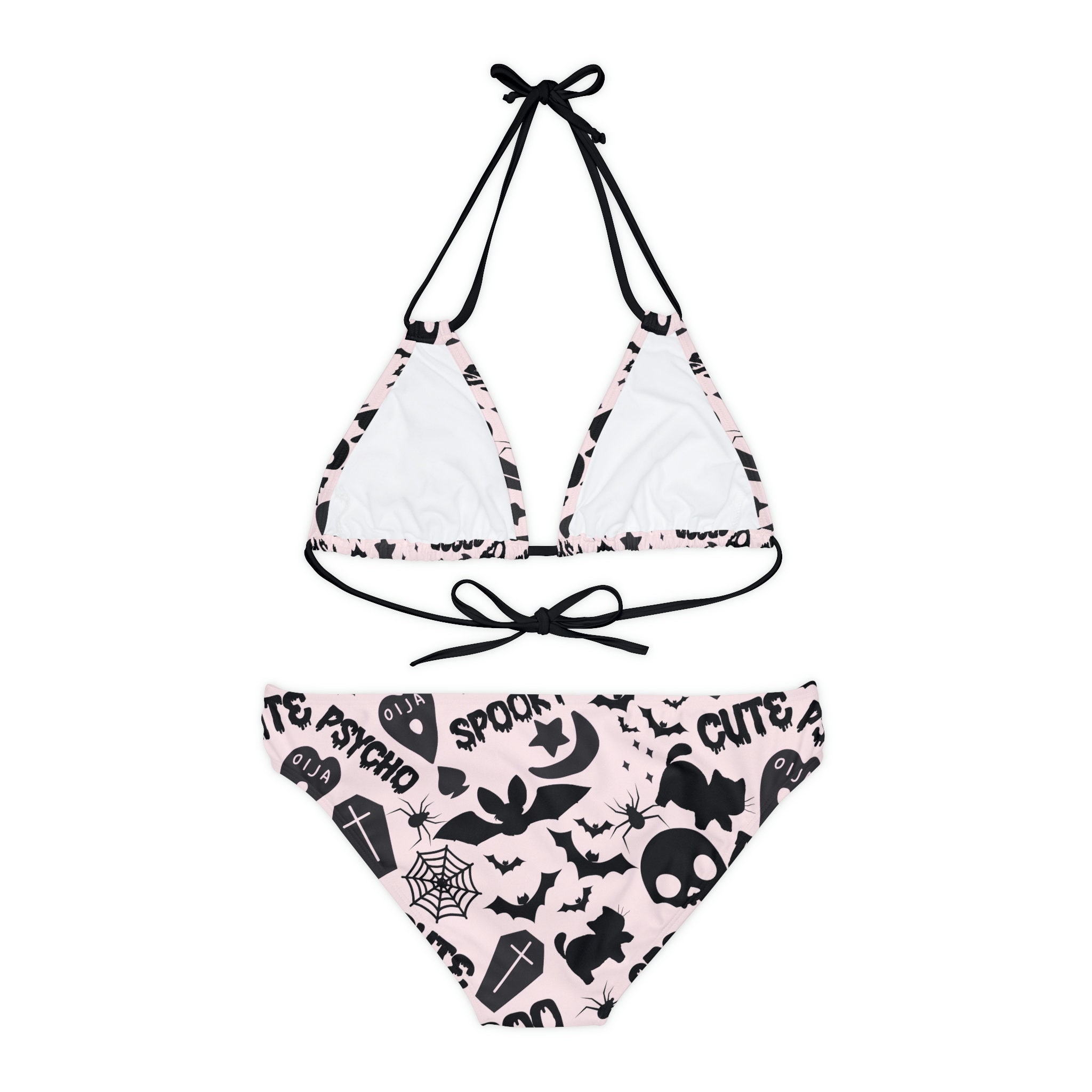 Womens Gothic Strappy Bikini Set Gothic Swimsuit Gothic Etsy