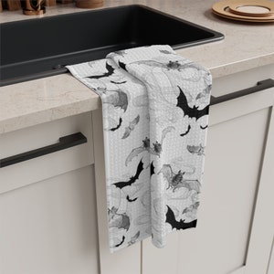 Bats Soft Tea Towel, Bat Kitchen Towel, Gothic Kitchen, Gothic Home Decor 