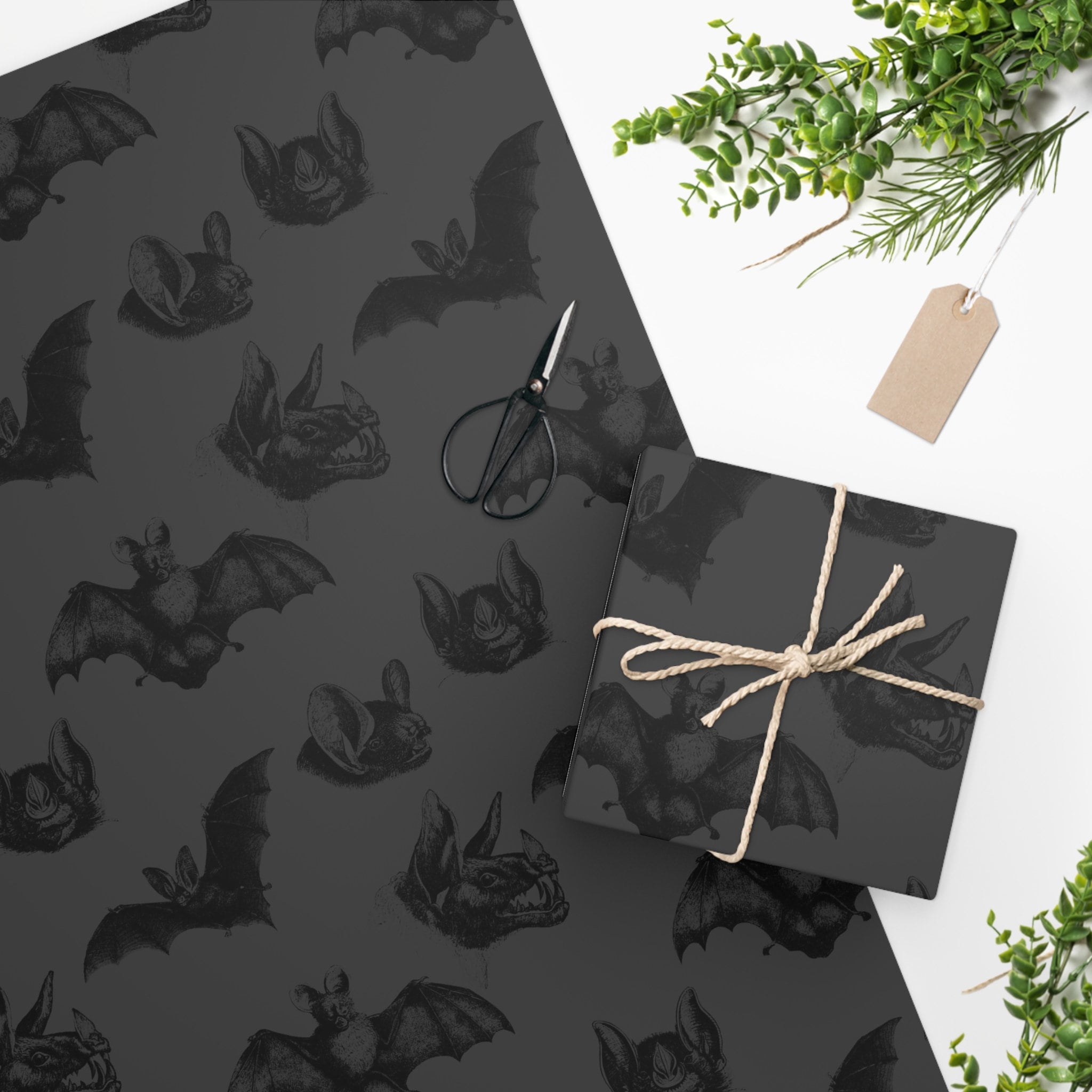 Retro Horror Christmas Wrapping Paper – Spooky Cat Press