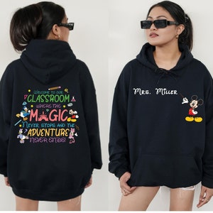 Personalized Teacher Hoodie, Teacher Hoodie, Mickey Mouse Hoodie, Disney Hoodie, Custom Name Hoodies, Disney Teacher Hoodie, School Hoodie