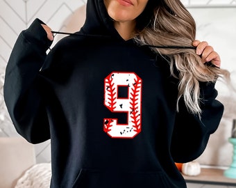 Custom Team Number Hoodie, Personalized Baseball Player Hoodie, Softball Shirt, Mom Sports Shirt, Gift for Father, Game Day, Baseball Lovers