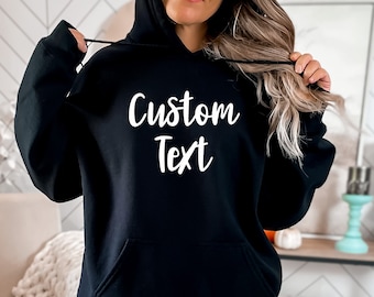 Custom Text Hoodie, Your Text Here, Customize Text, Personal Women Men Youth Unisex,Personalized Gift for Family, Custom Name, Lettering Tee