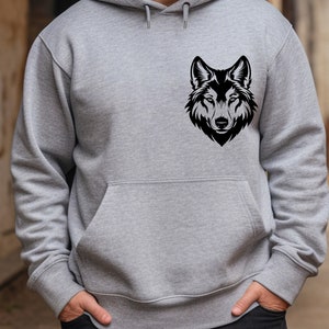 Wolf hoodie with ears for guys cheap