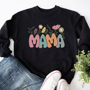 Mama Sweatshirt,Mothers Day Gift,Mama Birthday Gift,Overstimulated Mom Club,New Cool Anti Social Mom,Flowers Mom,Funny Aesthetic,Spring,Cute