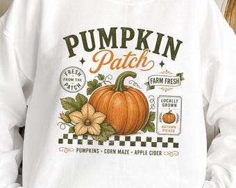 Pumpkin Patch Sweatshirt, Vintage Farm Fresh Crewneck, Autumn Pumpkin Patch Sweater, Country Fall Pullover, Pumpkin Patch Sweatshirt