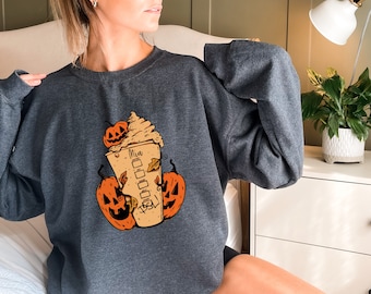 Custom PSL Coffee Sweatshirt, Pumpkin Spice Latte, Fall Crewneck, Coffee Lover Gift, Halloween Pumpkin, Latte Drink Cup, Thanksgiving Coffee