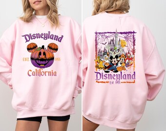 Halloween Mickey and Friends Front and Back Sweatshirt;Disney Pumpkin Sweater,Trick or Treat Gifts