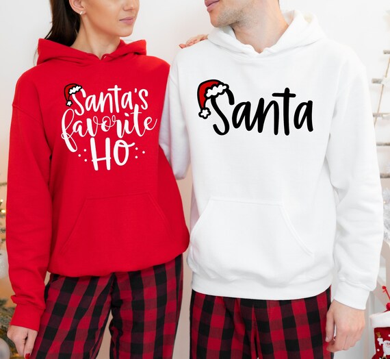 Christmas Couple Santa s Favorite Ho Hoodie Santa Matching Christmas Xmas Party Couple Ugly Christmas Funny Christmas Couple holiday Tee Etsy