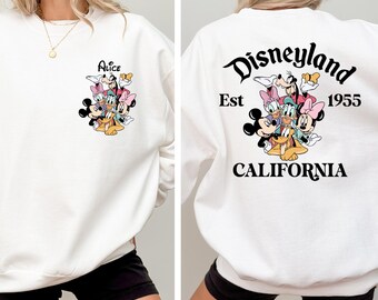 Custom Mickey and Friends Sweatshirt,Retro Disneyland Est 1955 Sweatshirt,Disneyland California Sweatshirt,Cute Disney Sweatshirt,Kids Gifts