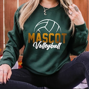 Mascot Volleyball Sweatshirt, Volleyball Sweatshirt, Mascot Sweatshirt, Custom Mascot Sweatshirt, Sport Sweatshirt, Volleyball Gift